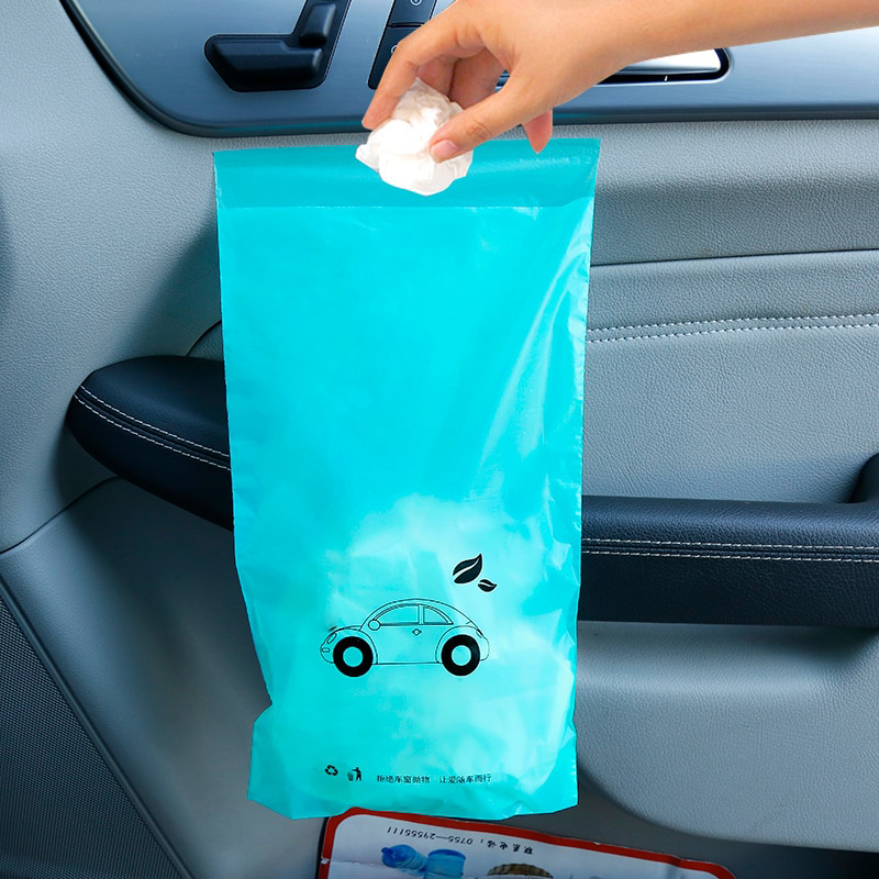 30pc Disposable Car Trash Bag Omit Bag Portable Sticky Water-Proof SelfAdhensive 