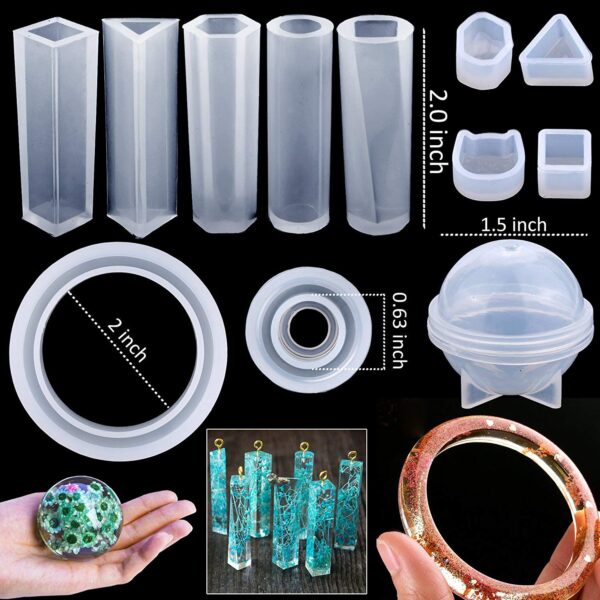 83 Pieces Silicone Casting Molds And Tools Set With A Black Storage Bag For Diy Jewelry 2