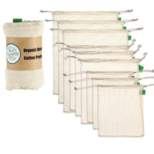 Reusable Cotton Mesh Produce Bags