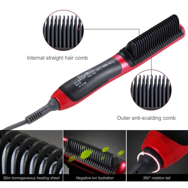 Beard Straightener Multifunctional Hair Beard Straightening Comb Quick Styler for Man escova de cabel Men Accessories 3