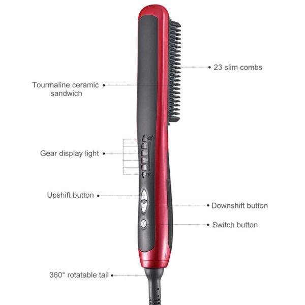 Beard Straightener Multifunctional Hair Beard Straightening Comb Quick Styler for Man escova de cabel Men Accessories 5