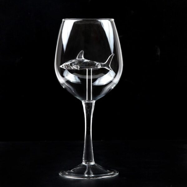 Built in Shark Wine Glass New Design Goblet Whiskey Glass Dinner Decorate Handmade Crystal For Party 1