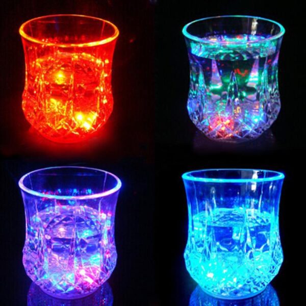 Colorful LED Glowing Wine Whisky Cup Flash Light Glass Mug Bar Party Beverage Night Drink Cup