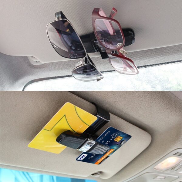 ESPEEDER Car Sun Visor Sunglasses Holder Car Vehicle Sun Visor Sunglasses Eyeglasses Glasses Holder Carbon Fiber 5