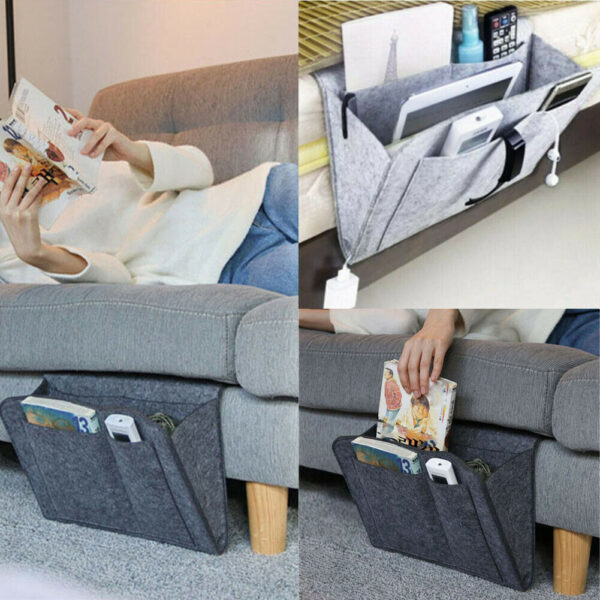 Felt Bedside Storage Organizer Bed Desk Bag Sofa TV Remote Control Hanging Caddy Couch Storage Organizer 1