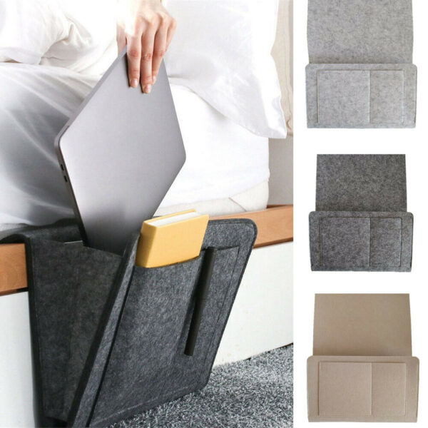 Felt Bedside Storage Organizer Bed Desk Bag Sofa TV Remote Control Hanging Caddy Couch Storage Organizer