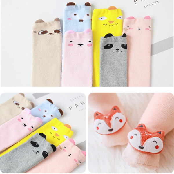 Kids Baby Knee High Socks Girls Boys Toddler Socks Cotton Cartoon Animal Autumn Winter Long Warmers 3