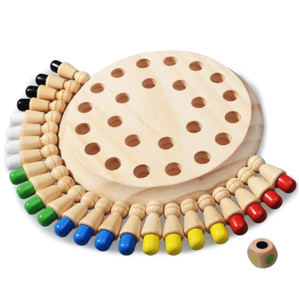 Juego de fiesta para niños Juego de ajedrez con palo de memoria de madera Juego de mesa de bloques divertidos Color educativo cognitivo 5