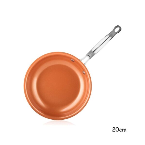 LMETJMA Copper Chef Frying Pan Induction Non Stick Ceramic Coated Fry Pan Aluminum Cooking Frying