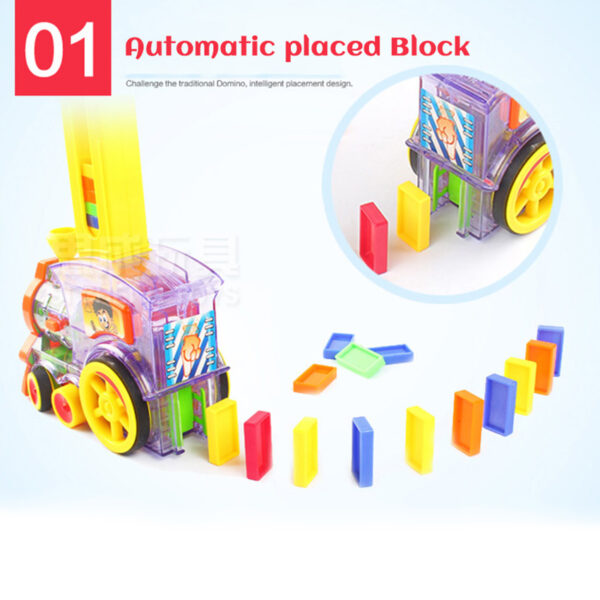 Motorized Domino train Car Kit Bridge set with 120 dominoes Educational Intelligence toys Christmas birthday gift 2