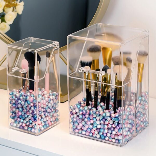 Multi style PS Acrylic Makeup Organizer Cosmetic Holder Makeup Tools Storage Pearls Box Brush Accessory Organizer 3