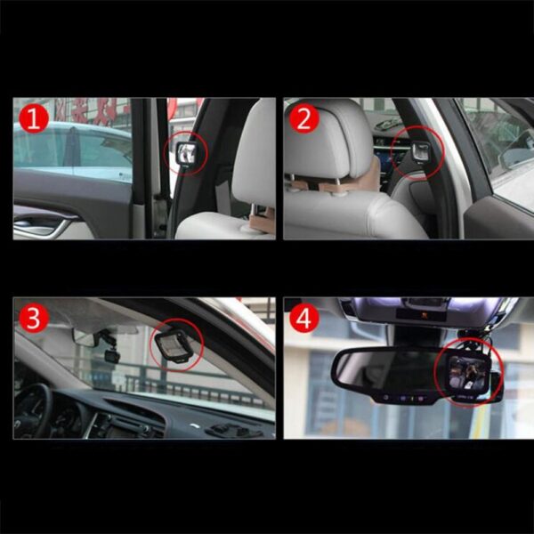 New Durable Adjustable 270 Degree Wide angle Lens Design Car Rear Seat Rearview Mirror Backseat Blind 4