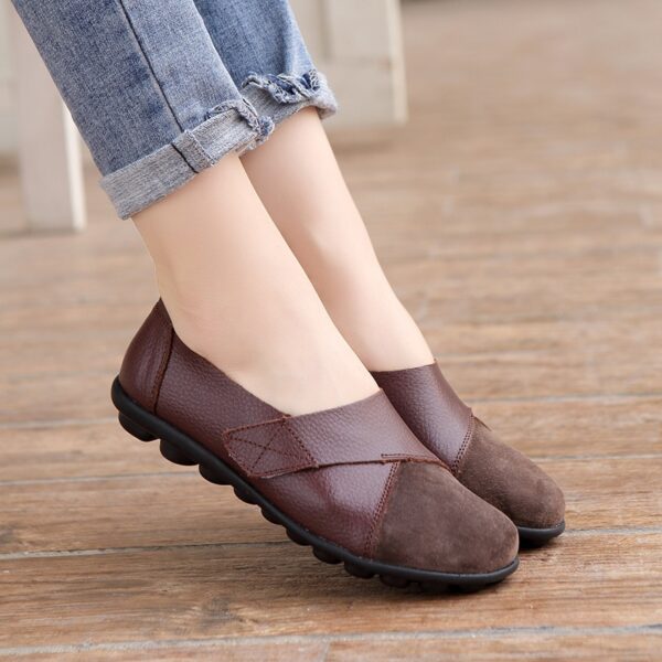 New Shoes Woman Footwear Hook Genuine Leather Ladies Shoes Fashion Moccasins Breathable Loafers Casual Classic espadrills 2