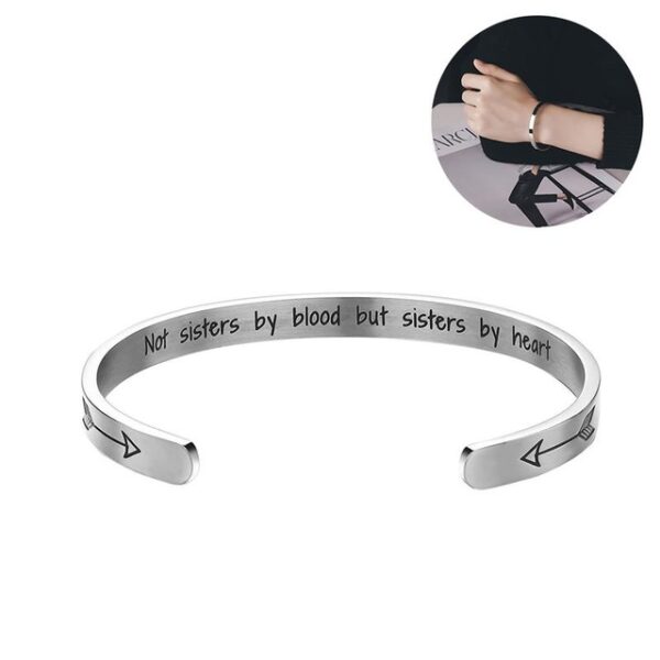 Sister Bracelets Bangles Jewelry Stainless Steel Polished Cuff Bangle Wrist for