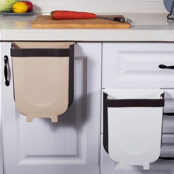 Trash Can Kitchen Wall Mounted Garbage Bin Foldable Waste Bins 8L Large Capacity Waste Bin Car 2