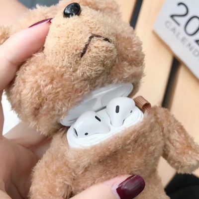 Cartoon Teddy Bear Airpod Case Cover, Cartoon Teddy Bear Airpod Case Cover