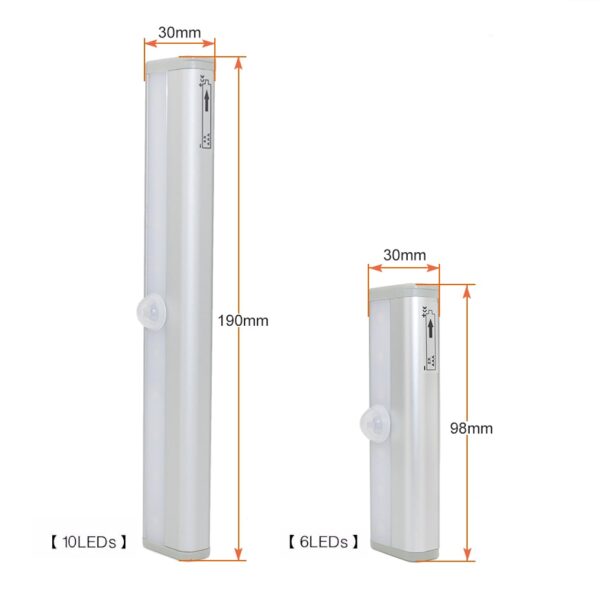 Wireless LED Under Cabinet Light PIR Motion Sensor Lamp 6 10 LEDs for Wardrobe Cupboard Closet 1