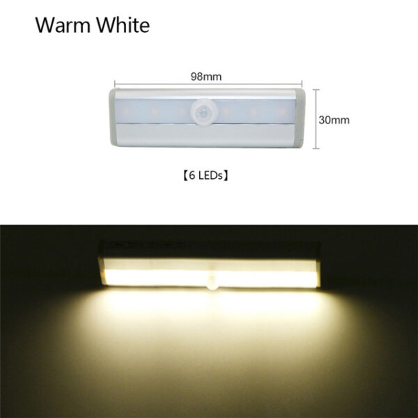 Wireless LED Under Cabinet Light PIR Motion Sensor Lamp 6 10 LEDs for Wardrobe Cupboard