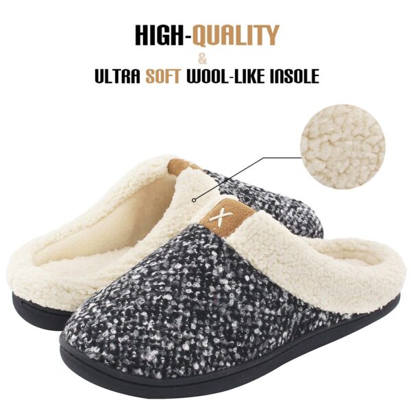 Women Men Cozy Memory Foam Slippers Fuzzy Wool Like Plush Fleece Lined House Shoes Indoor Outdoor 1