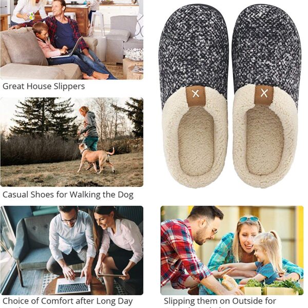 Women Men Cozy Memory Foam Slippers Fuzzy Wool Like Plush Fleece Lined House Shoes Indoor Outdoor 4