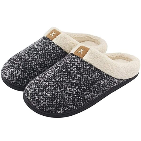 Kobiety Mężczyźni Przytulne kapcie z pianki memory Fuzzy Wool Like Pluszowe buty z polarową podszewką Indoor