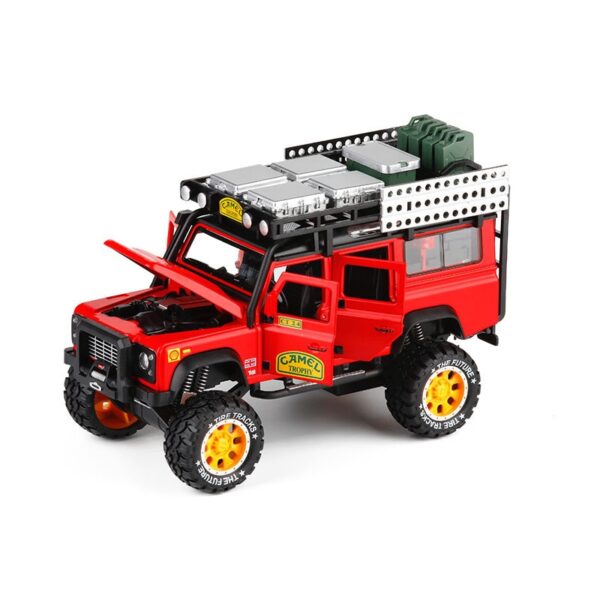 1 28 Diecasts Toy Vehicles Defender Camel Trophy Car Model Sound Light Car Toys For Children 1