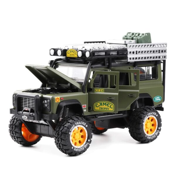 1 28 Diecasts Toy Vehicles Defender Camel Trophy Car Model Sound Light Car Toys For Children 2