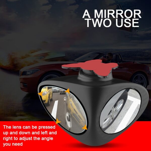 1 Piece Car Blind Spot Mirror 360 Degree Convex Rotatable 2 Side Automibile Exterior Rear View 1