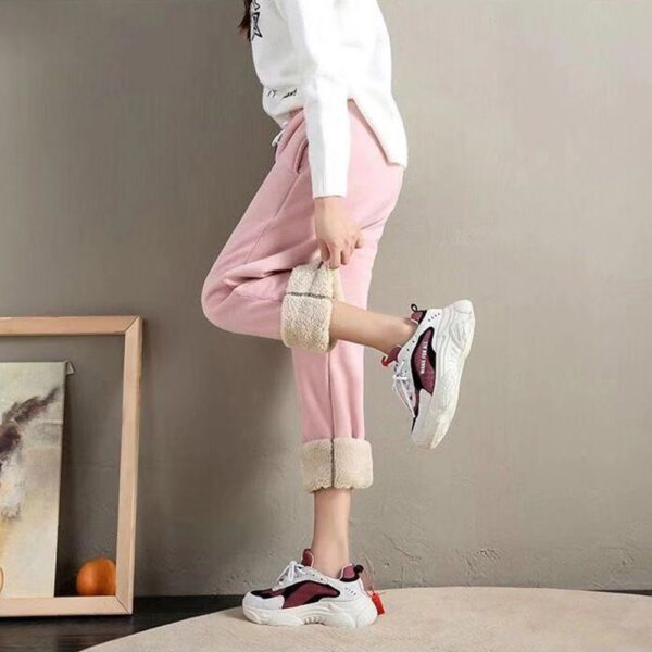 2019 Winter Women Gym Sweatpants Workout Fleece Trousers Solid Thick Warm Winter Female Sport Pants Running 4