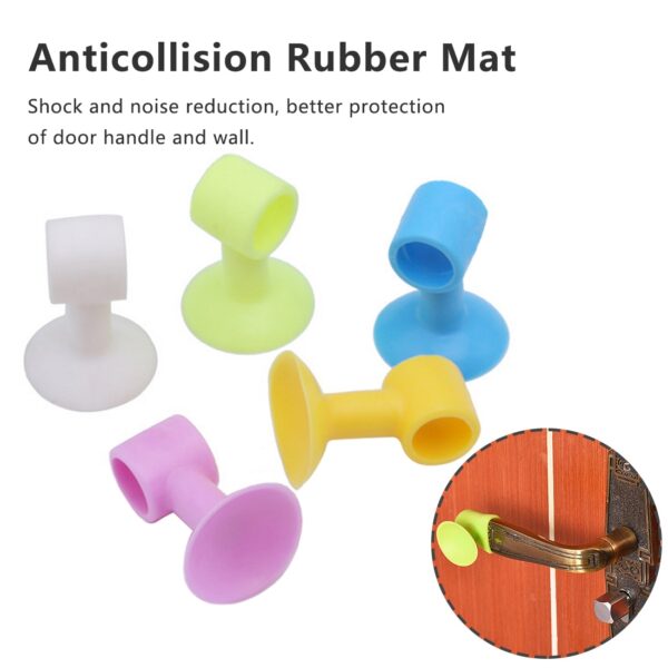 2Pcs Practical Door Handle Silicone Anticollision Sucker Home Door Protecting Pad Mute Silencer Suction Door Stops