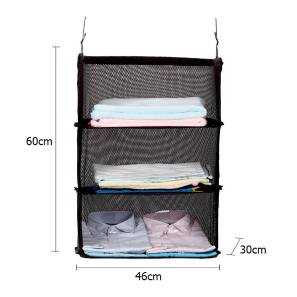 3 Layers Portable Travel Storage Bag Hook Hanging Organizer Wardrobe Clothes Storage Rack Holder Travel Suitcase 1