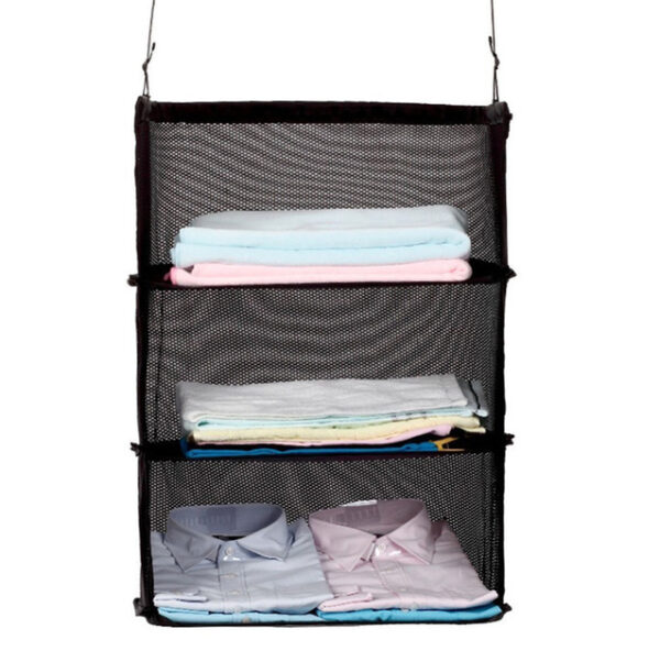 3 Layers Portable Travel Storage Bag Hook Hanging Organizer Wardrobe Clothes Storage Rack Holder Travel