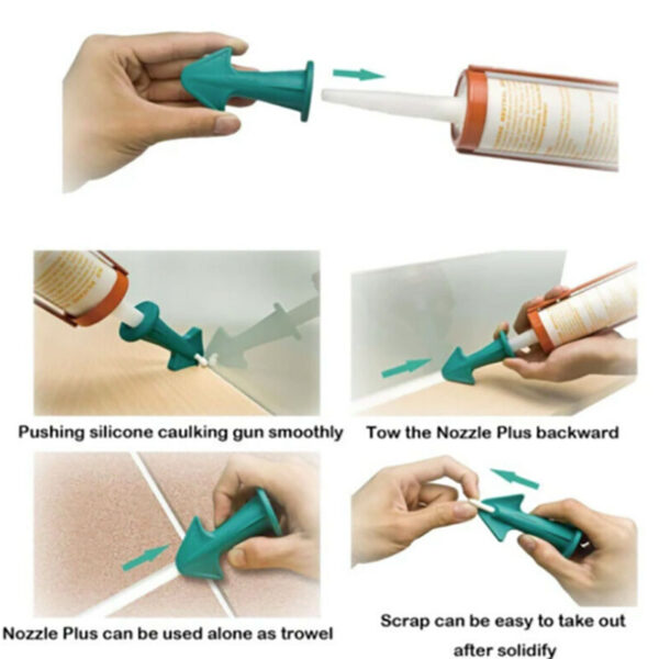 3 in 1 Silicone Caulking Finisher Tool Nozzle Spatulas Filler Spreader Tool 4
