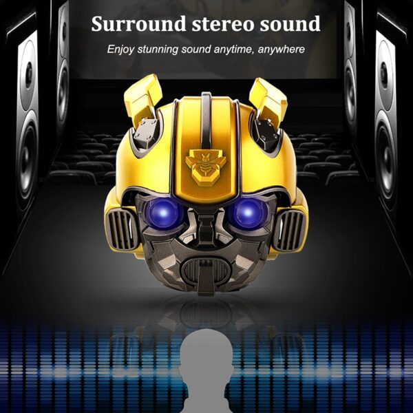 Bumblebee Helmet Bluetooth Wireless Mini Speaker Portable Stereo Loudspeakers For FM Radio USB Mp3 TF Smart 4