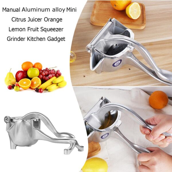 N'onwe Gị Mkpụrụ Juicer Akwụkwọ ntuziaka Aluminom alloy Obere Citrus Juicer Orange Lemon Mkpụrụ Squeezer Grinder ihe ọṅụṅụ ọhụrụ 3