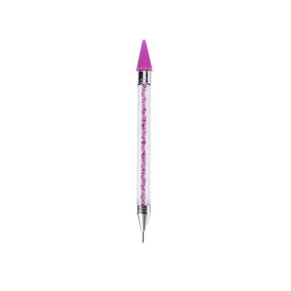 Ntu isi okpukpu abụọ nke kristal na-ejiri ọla ntị Rhinestone were họrọ Crayon Manicure Nail Tool Diamond Painting 4