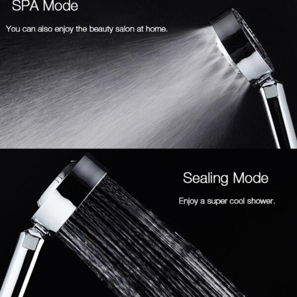 Double sided Shower Head Water Saving Round ABS Chrome Booster Bath Shower High Pressure Handheld Hand 3