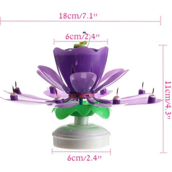 Njagun 1PC Gbona Tita Iyalẹnu Romantic Candle Akara Musical Lotus Flower A ku Ọjọ ibi Ẹgbẹ Ẹbun Orin 1