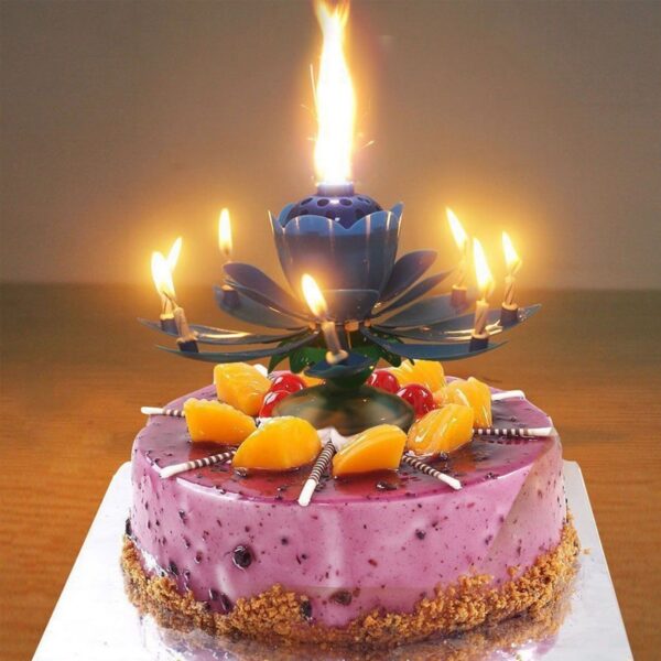 Fashion 1PC Hot Sale Surprise Romantic Candle Cake Musical Lotus Flower Happy Birthday Party Gift Music 5