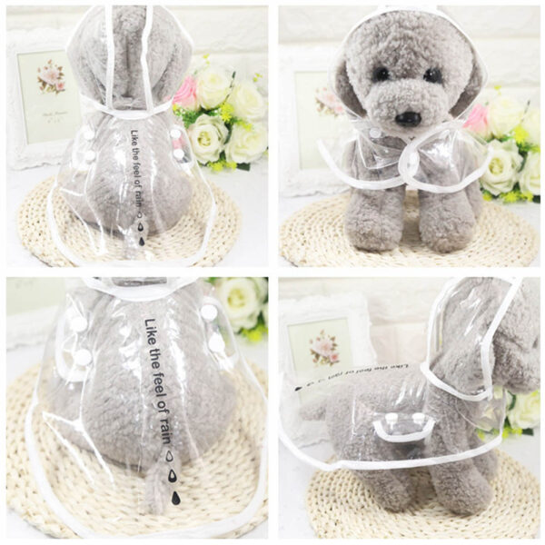 Fashion Pet Clothes Dog Raincoat Transparent Rain Coat Waterproof Pets Raincoats Small Dogs Clothing XS 2XL 2