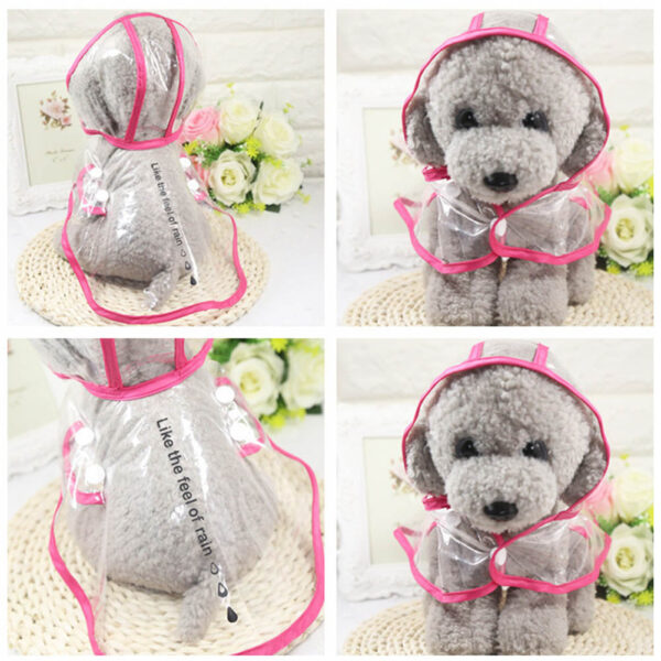 Fashion Pet Clothes Dog Raincoat Transparent Rain Coat Waterproof Pets Raincoats Small Dogs Clothing XS 2XL 4