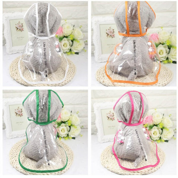 Fashion Pet Clothes Dog Raincoat Transparent Rain Coat Waterproof Pets Raincoats Small Dogs Clothing XS 2XL