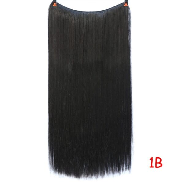 JINKAILI 24 Women Invisible Wire No Clips in Fish Line Hair Extensions Straight Wavy Long