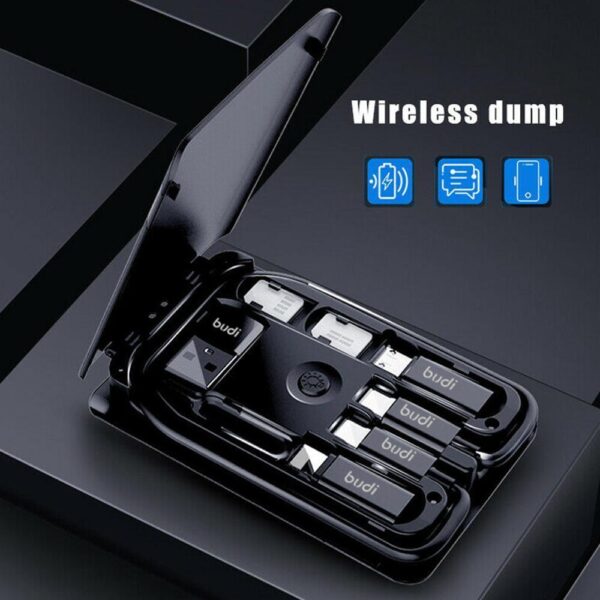 Multi function Universal Smart Adaptor Card Storage data cable USB Box Wireless charging for iphone xiaomi 1