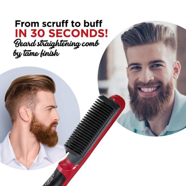 Multifunctional Beard Straightener Styler Brush Men Heat Hair Ceramic Curler Electric Straightener Hot Comb Hair Care 2