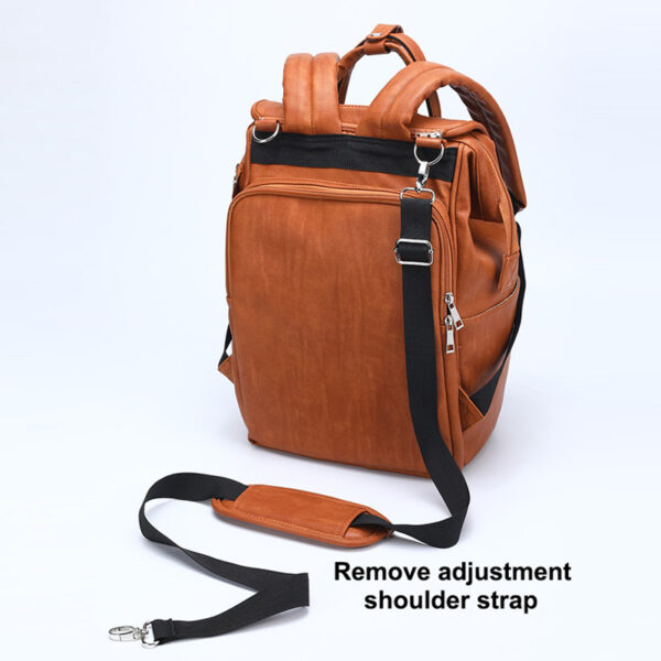 New Unisex Fashion Quality PU Leather Baby Diapers Bag Backpacks Maternity Changing Pad Stroller Straps Baby 4