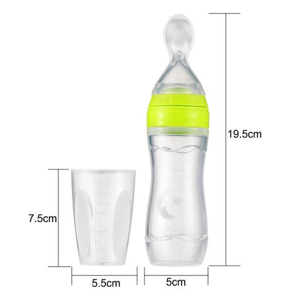 زجاجة رضاعة للأطفال حديثي الولادة مقاومة للتسرب ملعقة توزيع طعام 120 مللي زجاجة رضاعة عصير الحبوب ملعقة مكمل غذائي 1