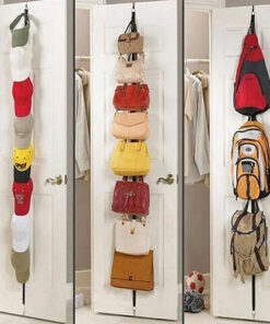 Popular Adjustable Over Door Straps Hanger Hat Bag Coat Clothes Rack 8 Hooks Hanger Storage Clothes 2
