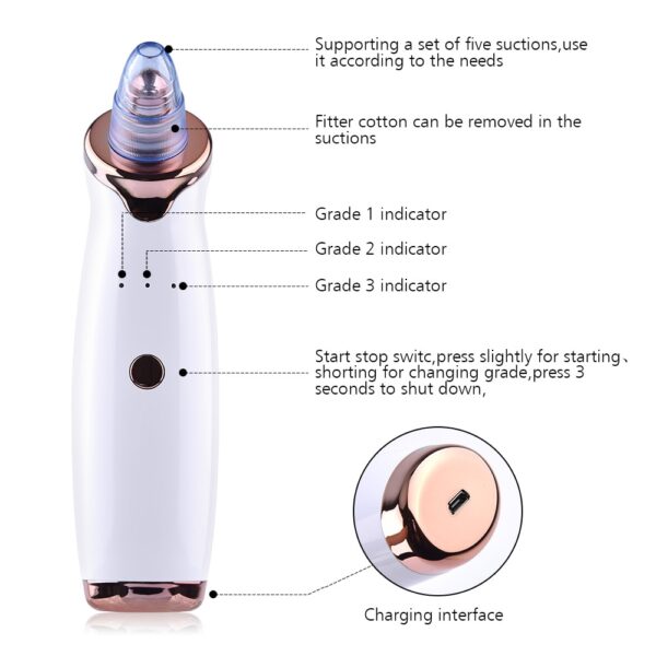 Pore ​​Cleaner Nose Blackhead Remover Nawong Deep T Zone Acne Pimple Removal Vacuum Suction Facial Diamond 1