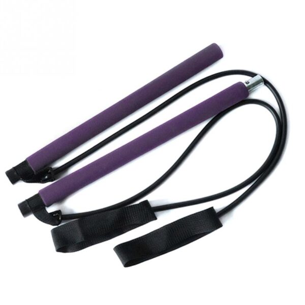 Portable Elastic 2 Foot Loops Lightweight Trainer Pilates Bar Gym Stick With CD 1